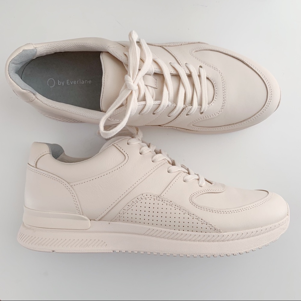 NWR Everlane The Trainer Leather Lace Up Sneaker in Blush Pink, Size 13.5